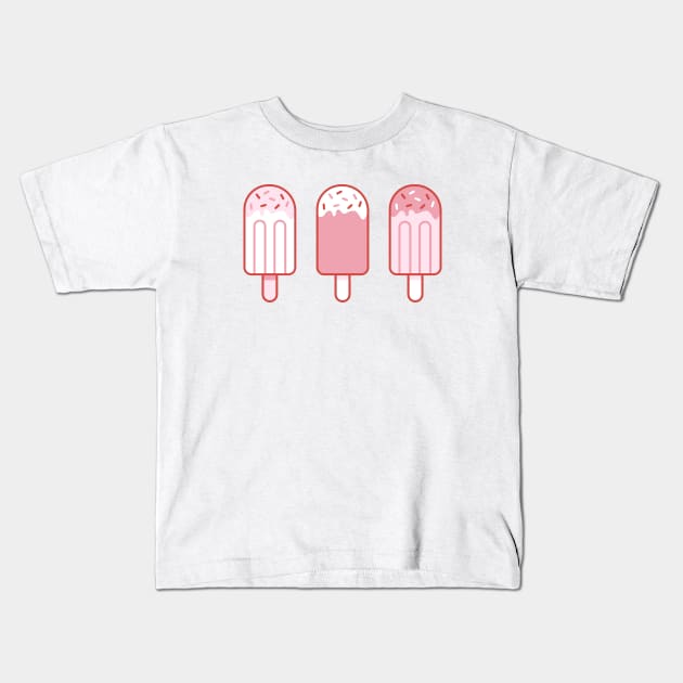 Strawberry Popsicles Kids T-Shirt by Gatefold